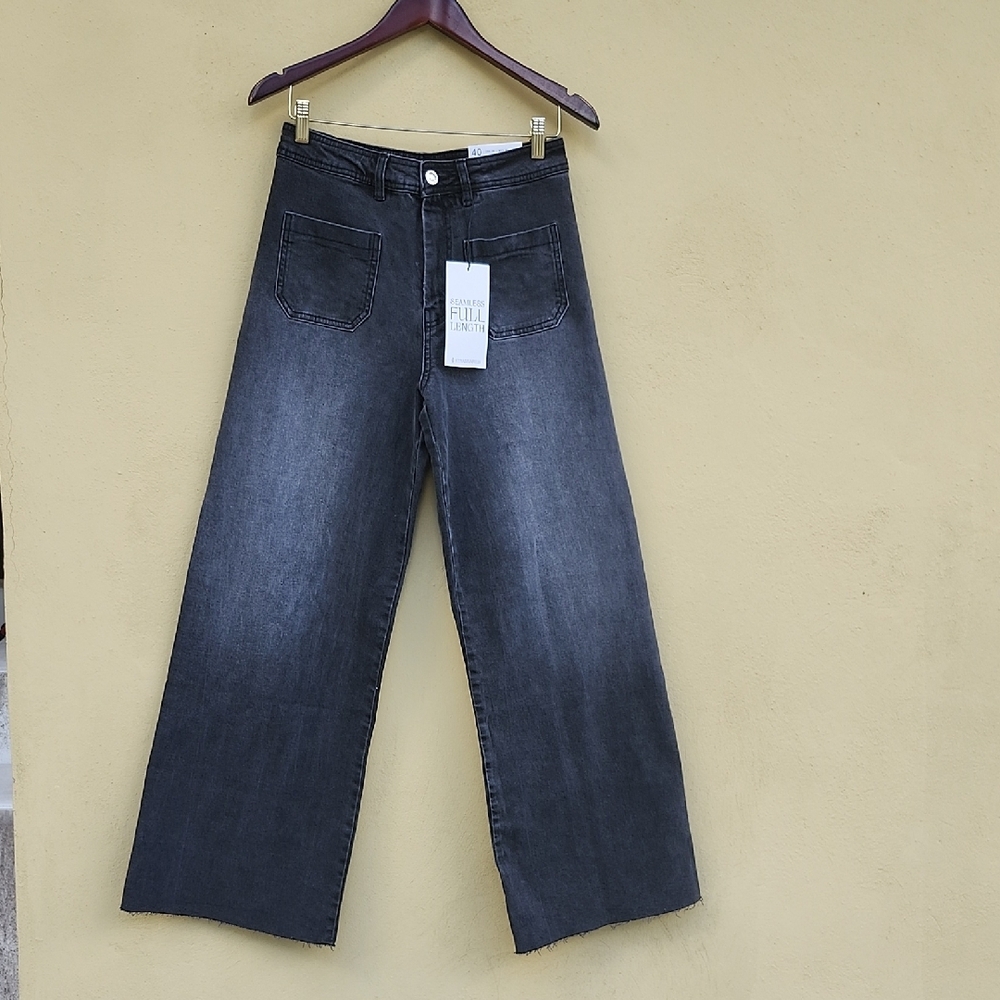 Stradivarius Black Wide Leg Jeans